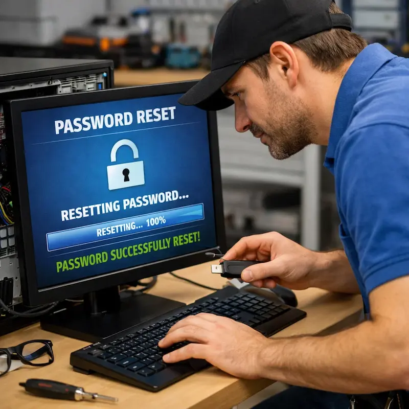 Сброс пароля от компьютера в Краснообске
