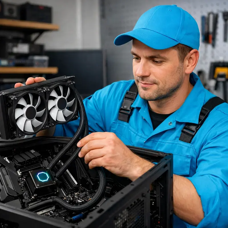 Установка водяного охлаждения на компьютер в Краснообске
